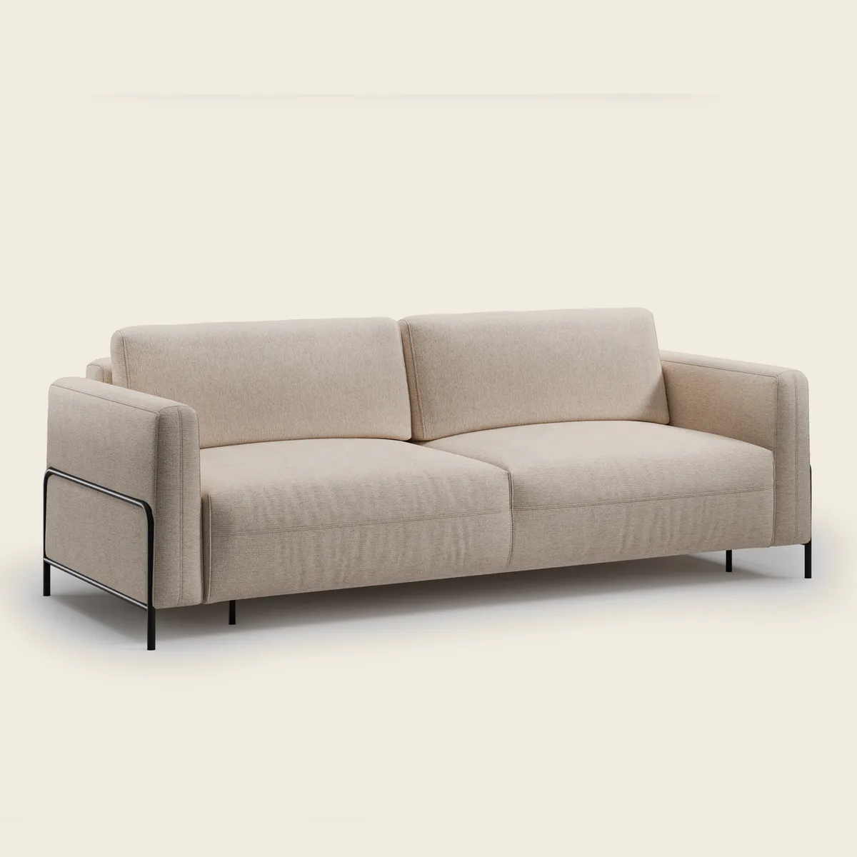 ARTE išskleidžiama trivietė sofa, katalogo nuotrauka iš priekio